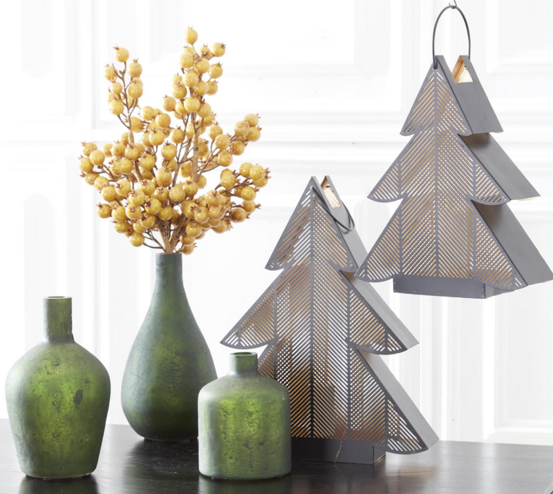 Antique Green Matte Glass Bottle Vases