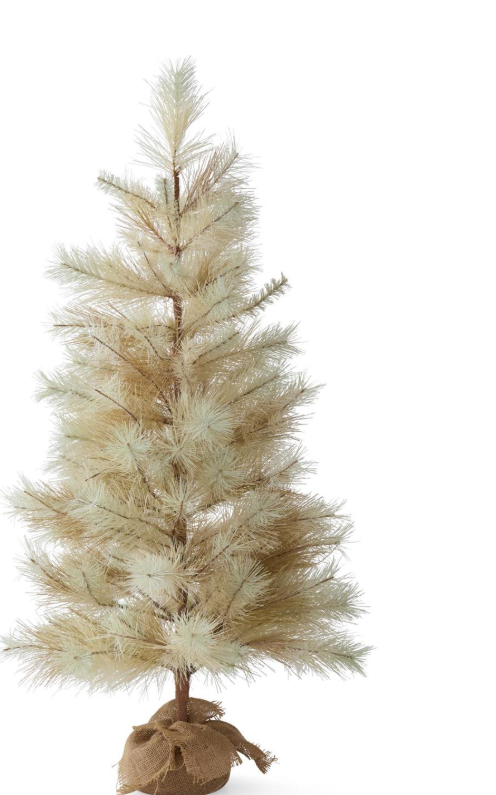 Light Sage Green Christmas Tree In Burlap Sack