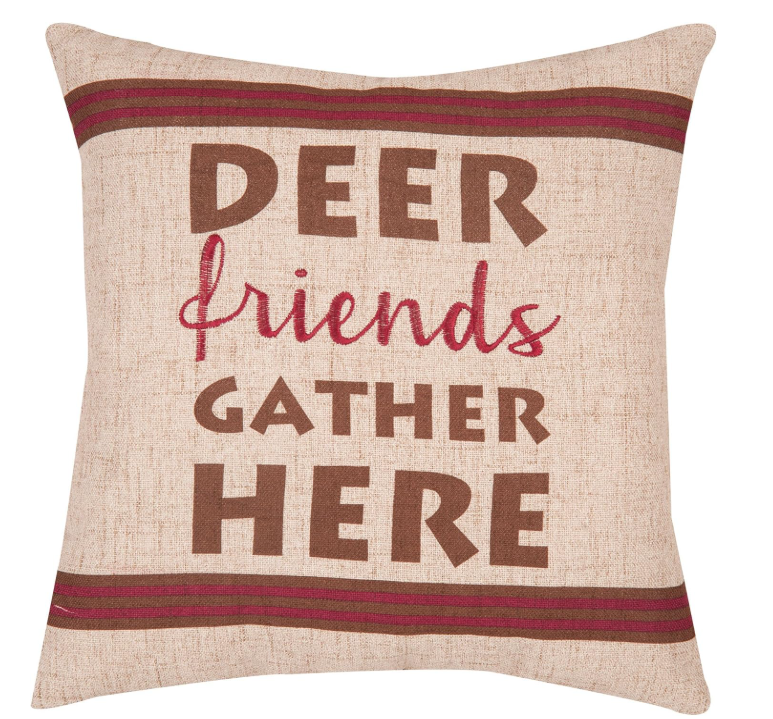 Deer Friends Gather Here Pillow