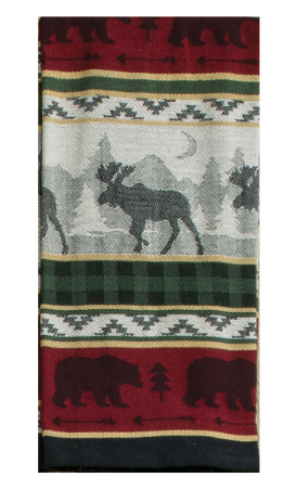 Woodland Moose & Bear Jacquard Tea Towel