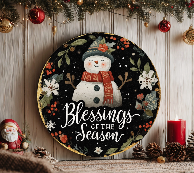 Winter Blessings Round Holiday Wall Decor