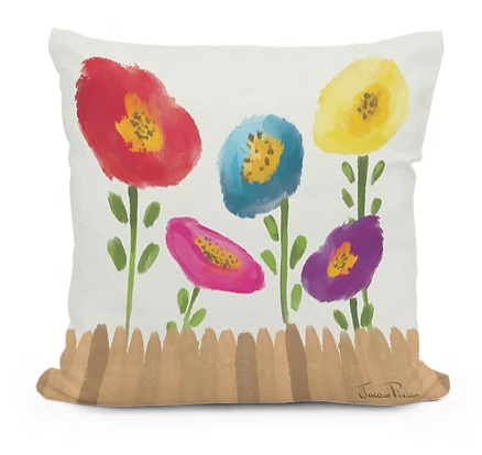 Flowers on Background Pillow Square