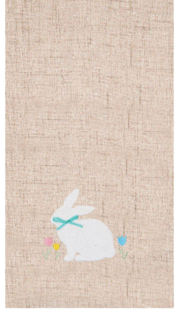 White Bunny Tufted Embroidered Kitchen Towel