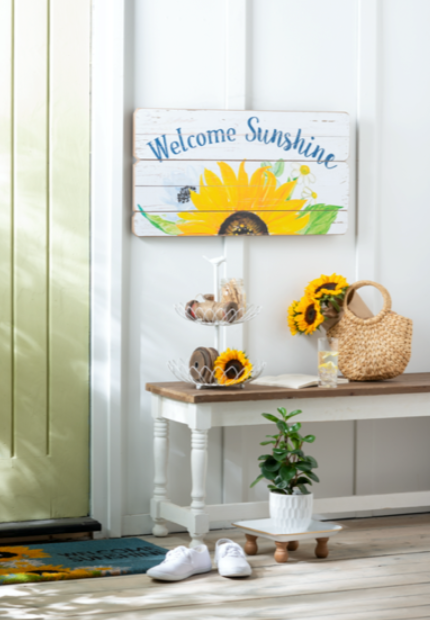 Welcome Sunshine Sunflower Wall Decor