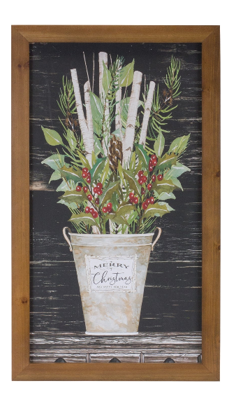 Potted Pine and Foliage Frame