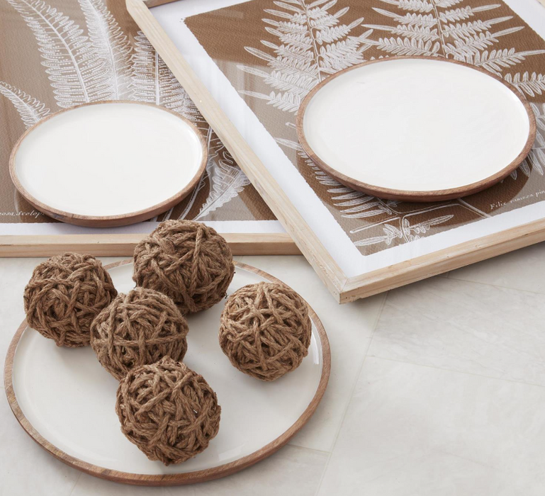 Mango Wood Trays with White Centers