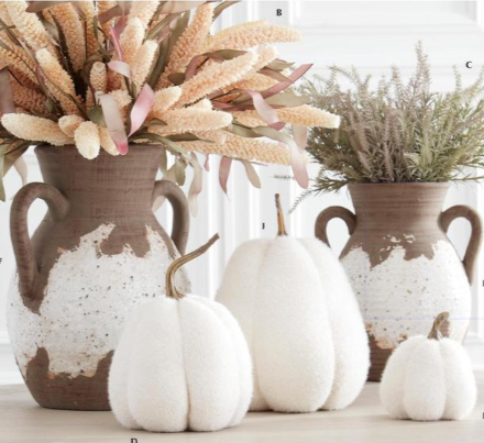 Cream Rice Bush with Green & Burgundy Eva