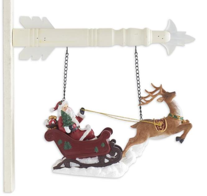 Santa Riding Sleigh with Deer Arrow Replacement