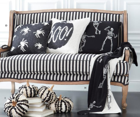 KNIT BLACK & CREAM SPIDER PILLOW