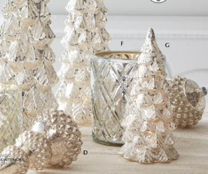 Glittered LED Silver Mercury Glass Tree with Timer