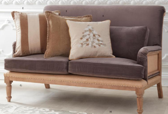 Square Cotton Beaded Christmas Tree Pillow