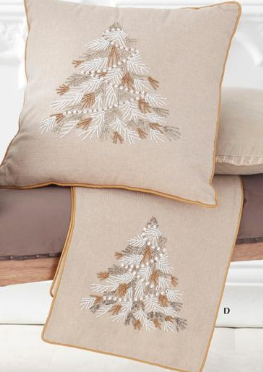 Cotton Beaded Christmas Tree Table Runner - 72"