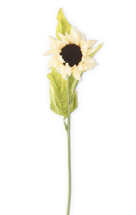 Cream Real Touch Sunflower Stem