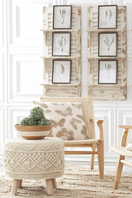 Butterflies Cream Pillow