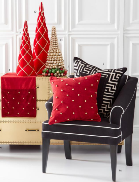 Gold Bell Red Cotton Table Runner - 72"