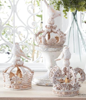 Whitewashed Crowns with Birds