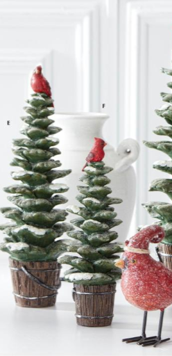 Snowy Trees on Pail with Cardinal