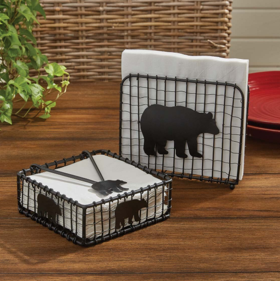 Black Bear Wire Lunch Napkin Holder