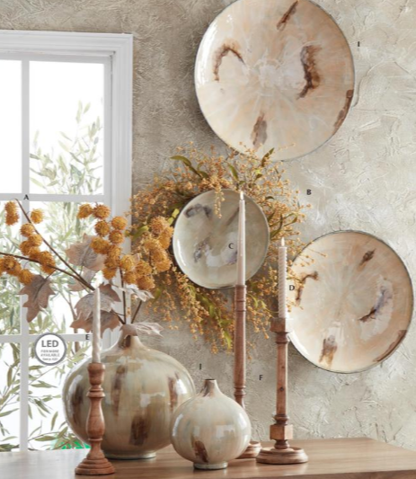 Brown Wood Taper Candle Holders