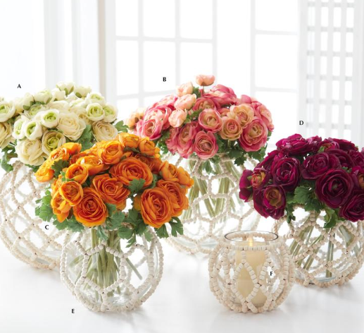 Orange Ranunculus Bundle with Flocked Stems