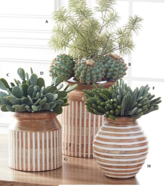 Horizontal Line Carved Wood Vases