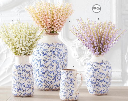 Vintage Blue and White Ceramic Vases