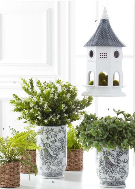 Tin & White Wood Birdhouse with Blue & Black Metal Roof