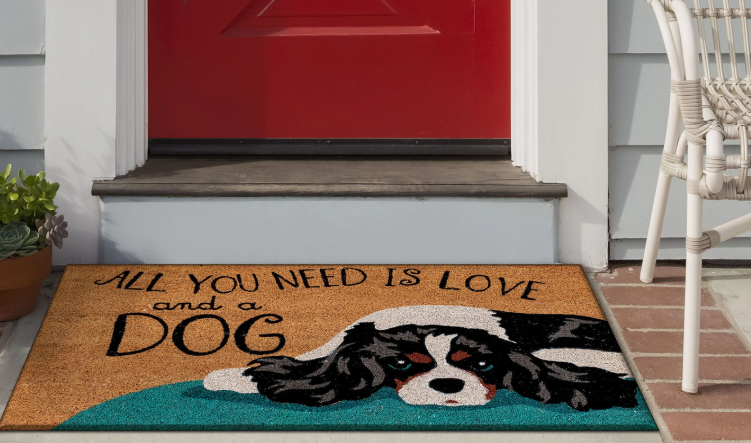 Love and A Dog Outdoor Mat