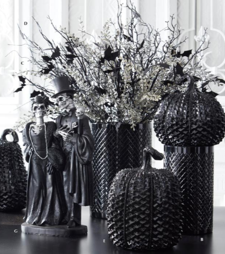 Black with Purple Glitter Twig & Bat Spray