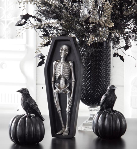 Wall Hanging Silver Skeleton in Coffin