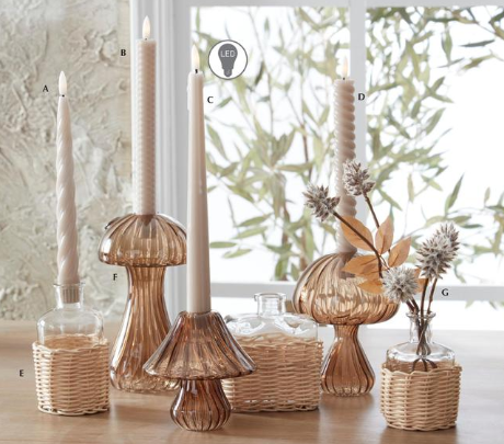 Brown Glass Mushroom Vase