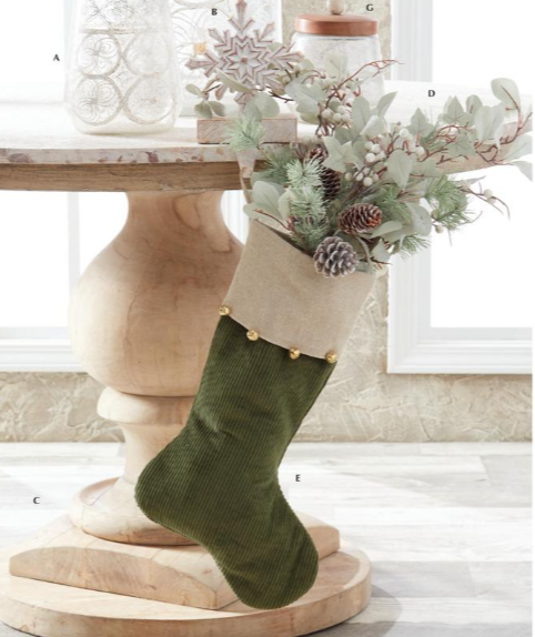 Brown and White Snowflake Stocking Holder