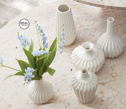 White Porcelain Accordion Vases