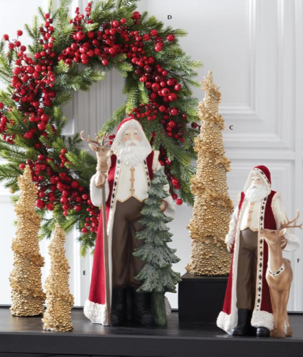 Santa with Deer Figurine