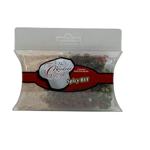Packaged spicy BLT seasoning mix with visible label on a white background