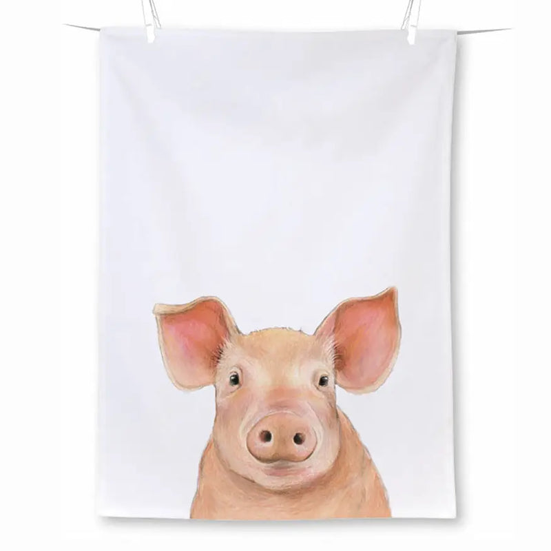 Farm Pig Tea Towel