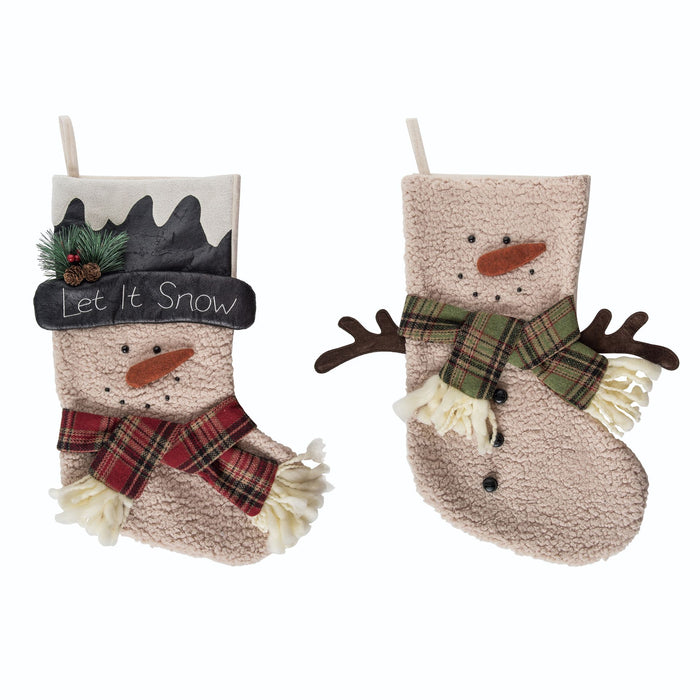 Rustic Snowman Stockings - 2 Styles