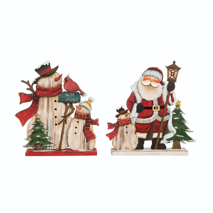 Rustic Santa and Snowman Standers - 2 Options