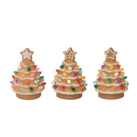 Mini Light Up Gingerbread Trees
