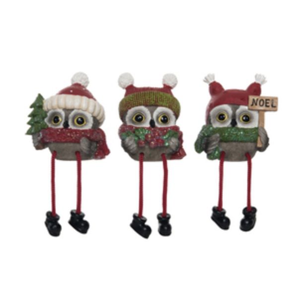 Sweet Holiday Owl Shelf Sitter