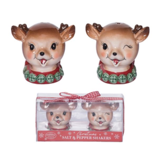 Vintage Reindeer Salt and Pepper Set