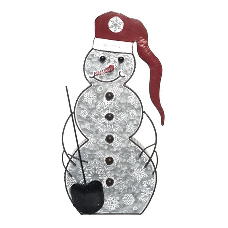 Metal Snowman with Shovel