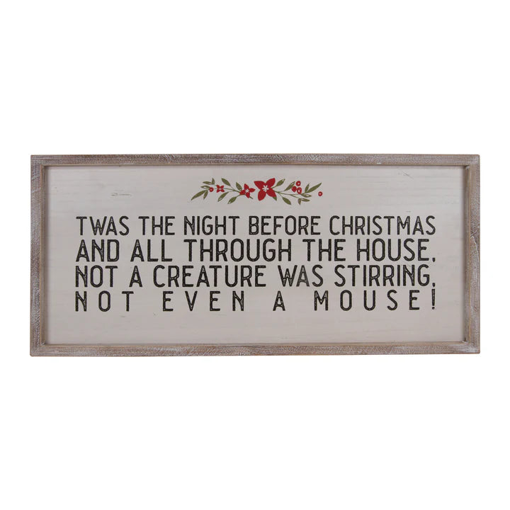 Wood Framed Night Before Christmas Sign