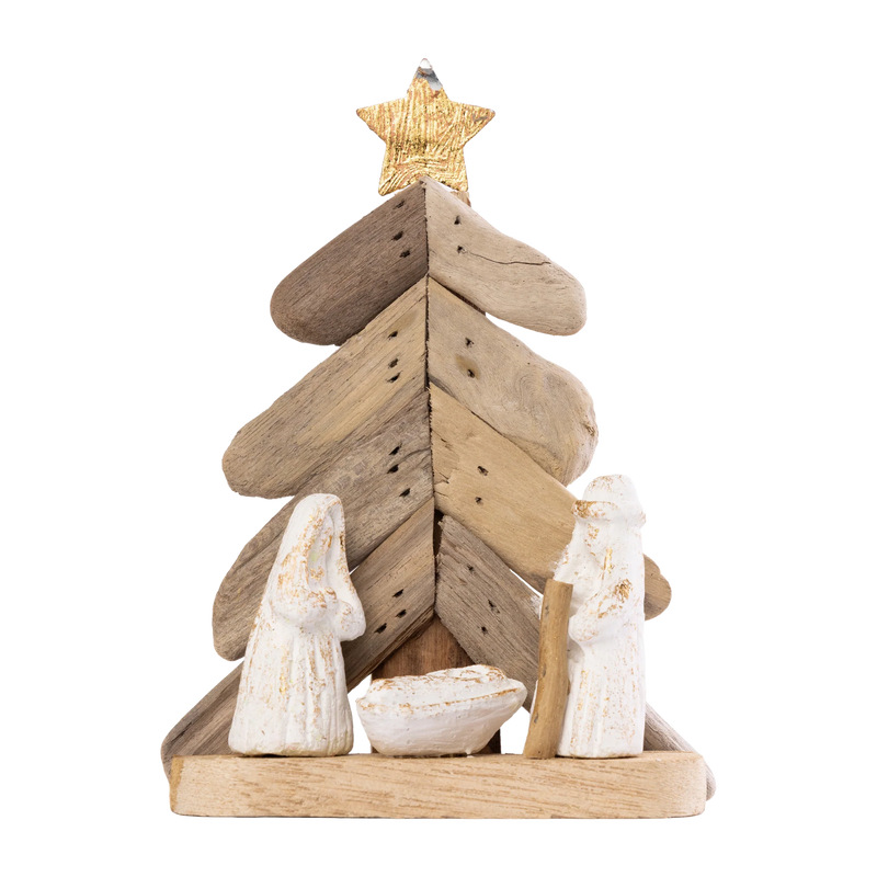 Driftwood Nativity Figurine