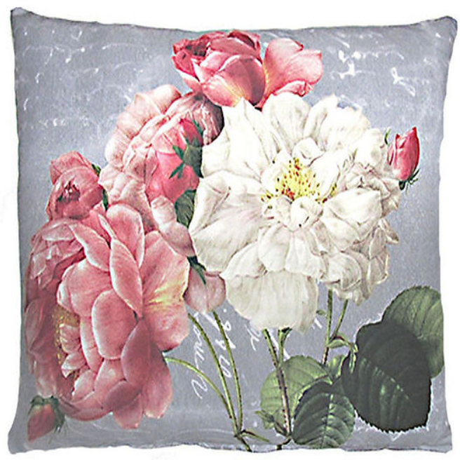 Charcoal Florals 1 Pillow
