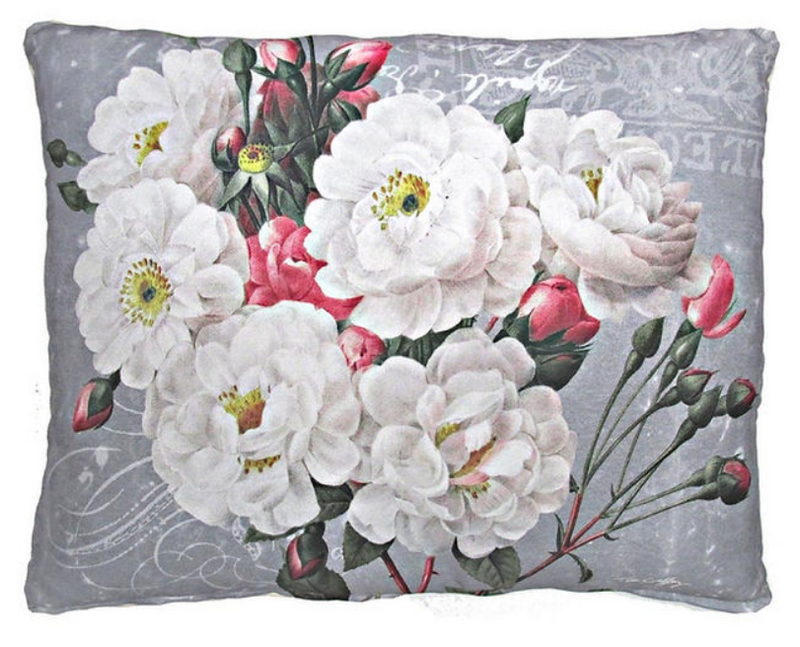 Charcoal Florals 2 Pillow