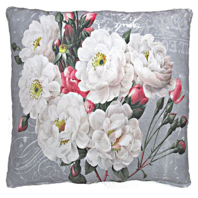 Charcoal Florals 2 Pillow