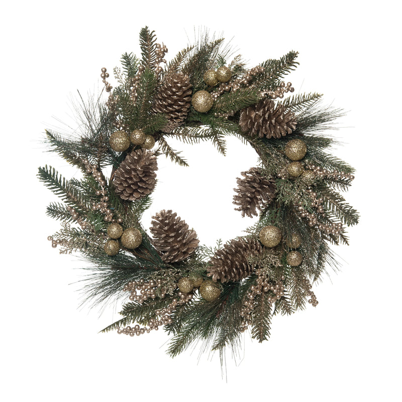 Golden Pine Wreath - 24"