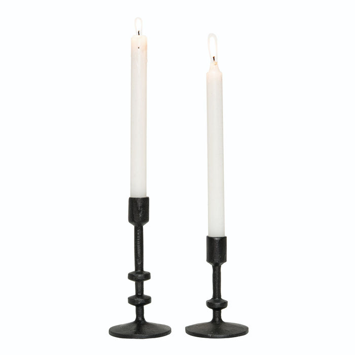 Cast Iron Candle Holders - Set of 2