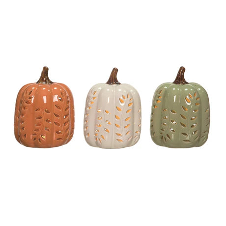 Light Up Carved Vine Pumpkins